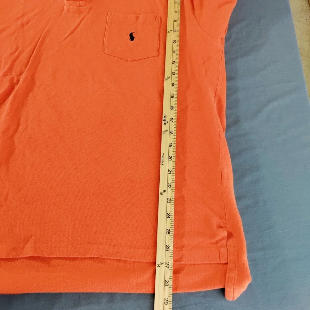 Polo Ralph Lauren Orange/*Navy Trim XL Golf Athletic‎ Beach Travel Stretch Shirt